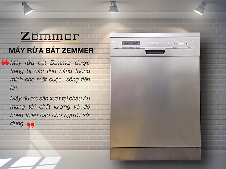 Máy rửa bát ZEMMER SMS68MI06EZP 13 bộ bát Châu Âu