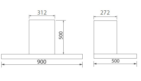 kích thước Máy hút mùi Canzy CZ B53C