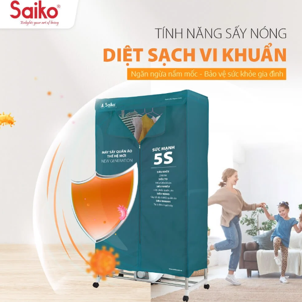 Tủ sấy quần áo Saiko CD-2300 sấy nóng