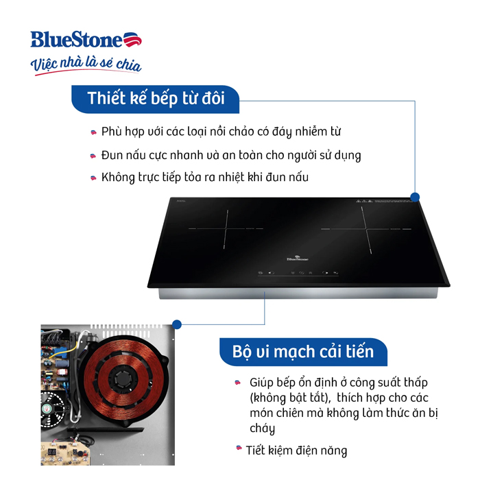 Bếp từ đôi BlueStone ICB-6835