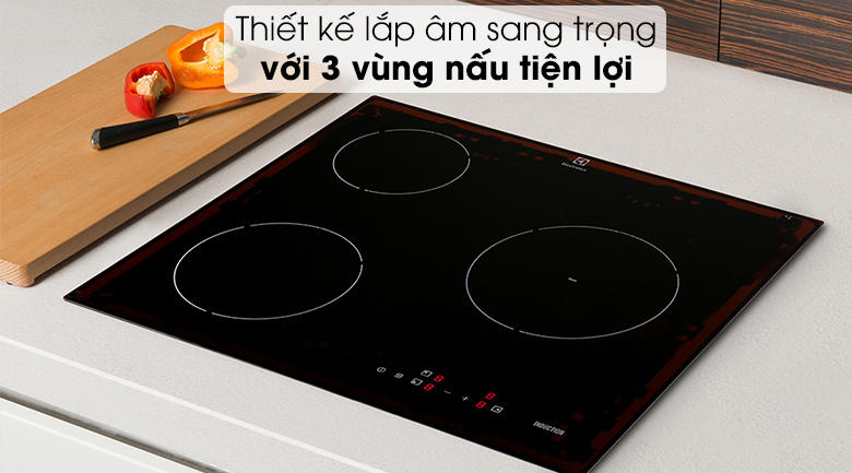 thiết kế 3 vùng nấu âm sang trọng