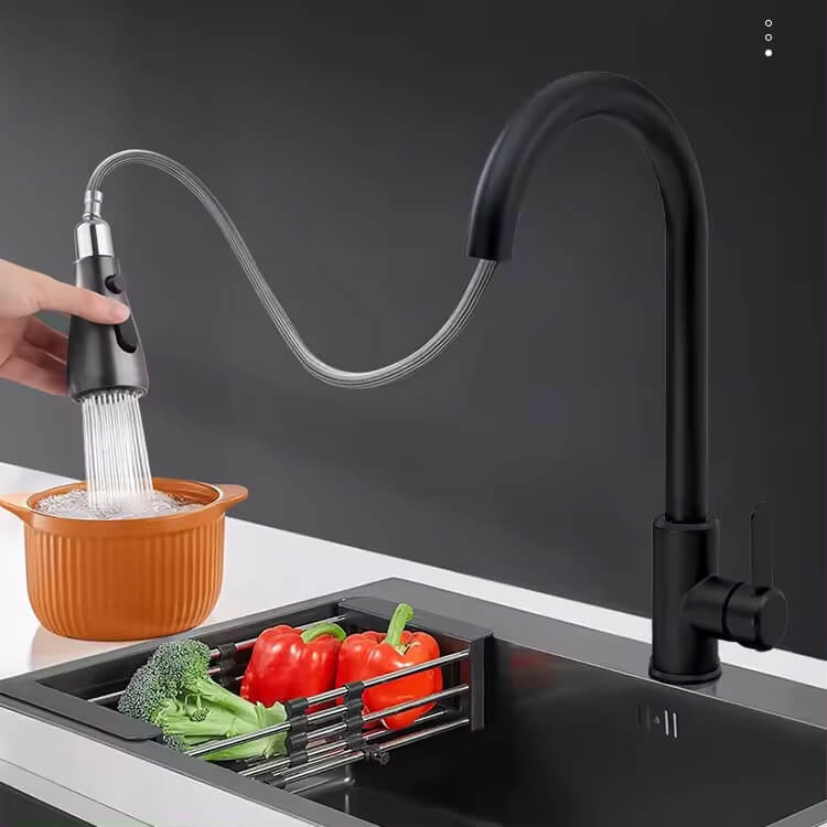 Đầu vòi rút dây giúp Vòi rửa bát Roslerer RL-805 BLACK mở rộng phạm vi làm sạch