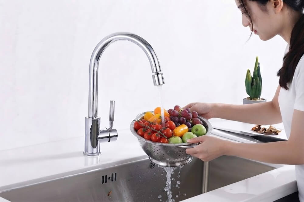 Vòi rửa Roslerer RL-905 nổi bật với thiết kế châu Âu sang trọng, phù hợp nhiều không gian bếp