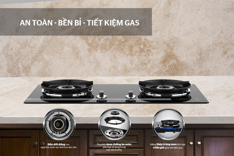 Bếp gas âm kính SUNHOUSE SHB61020-V