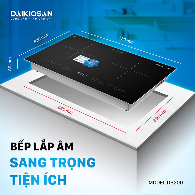 Bếp từ đôi Daikiosan DB200 2 vùng nấu