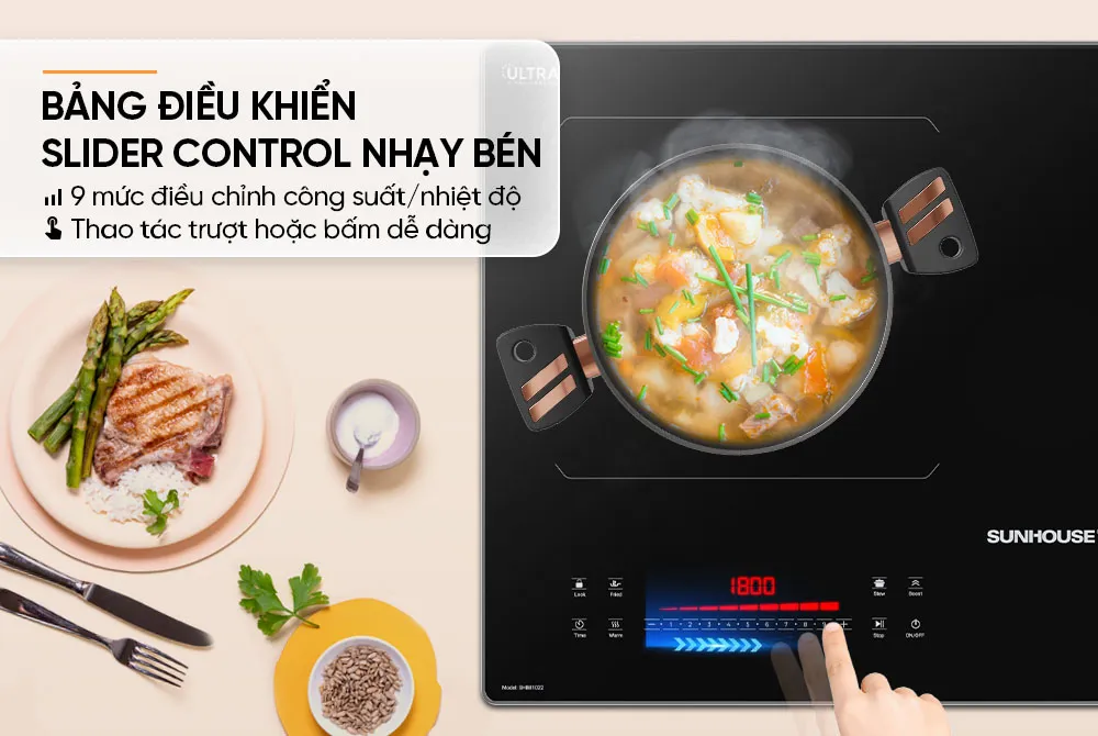 Bếp đôi điện từ Sunhouse SHB82022
