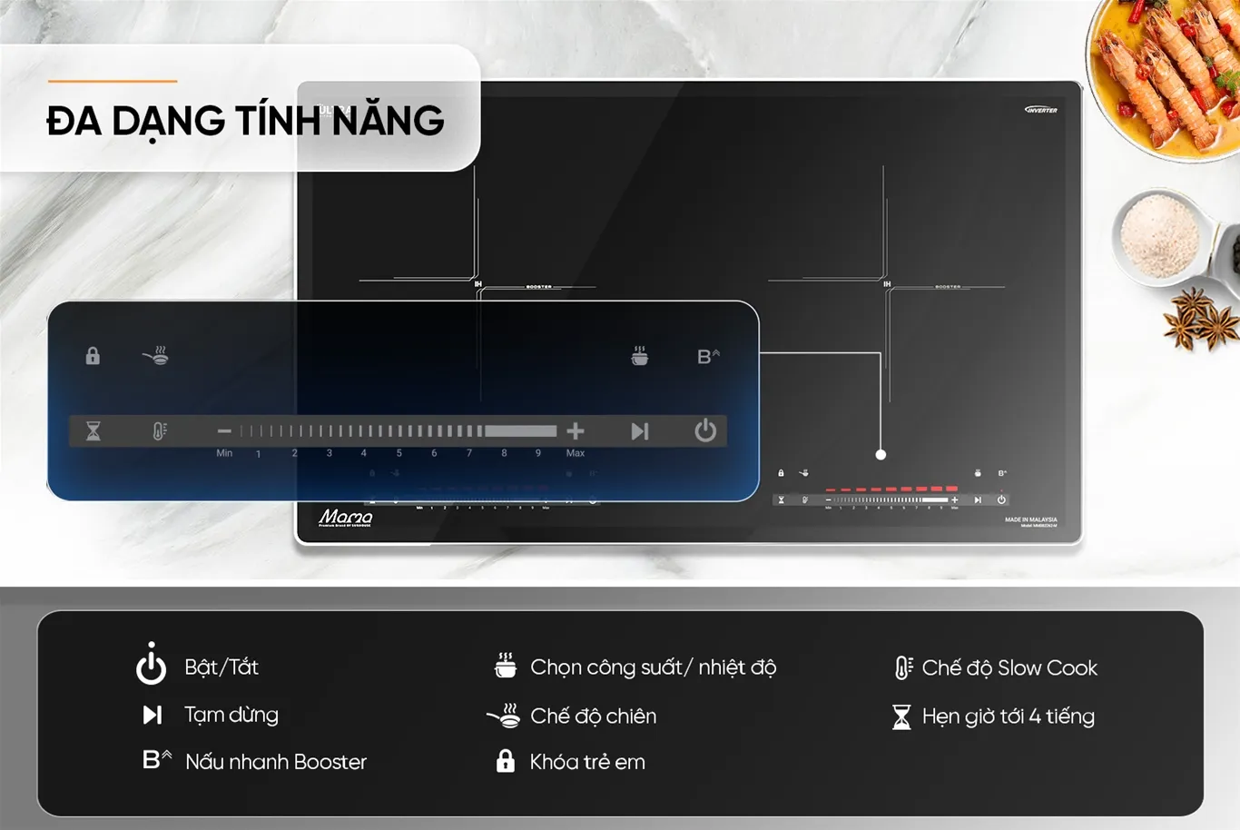 Bếp đôi điện từ Sunhouse Mama MMB82252-M