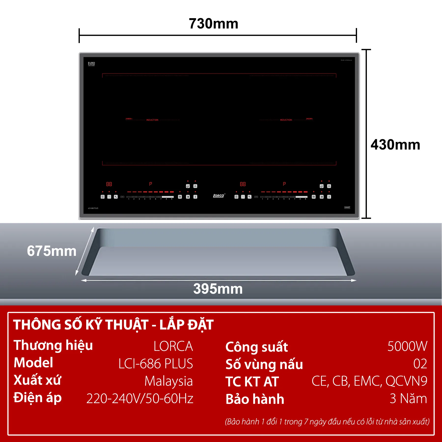 BẾP TỪ ĐÔI LORCA LCI-686 PLUS 5