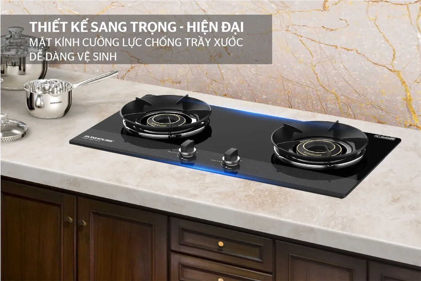 Bếp gas âm kính SUNHOUSE SHB61030-V