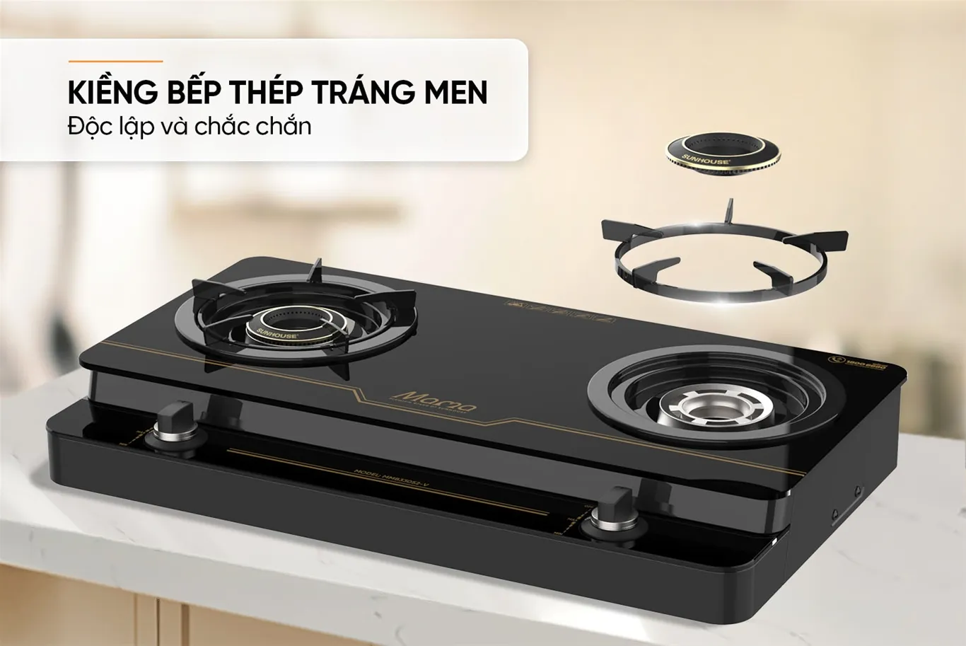 Bếp gas dương kính sunhouse mmb33052-v 12 BẾP GAS DƯƠNG KÍNH SUNHOUSE MMB33052-V
