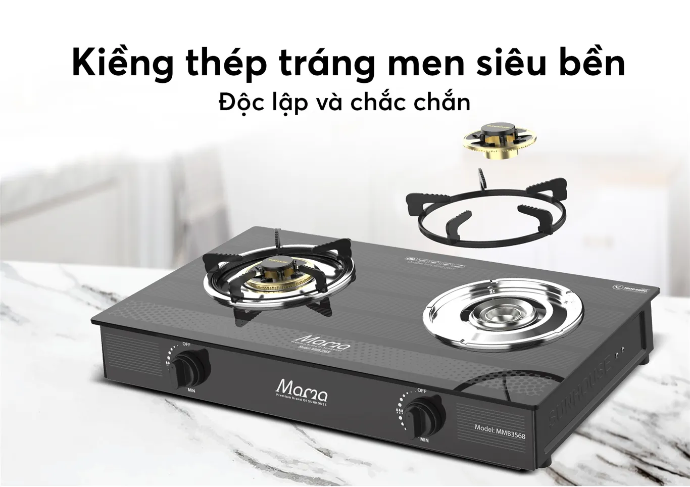 Bếp gas dương kính SUNHOUSE MMB3568 